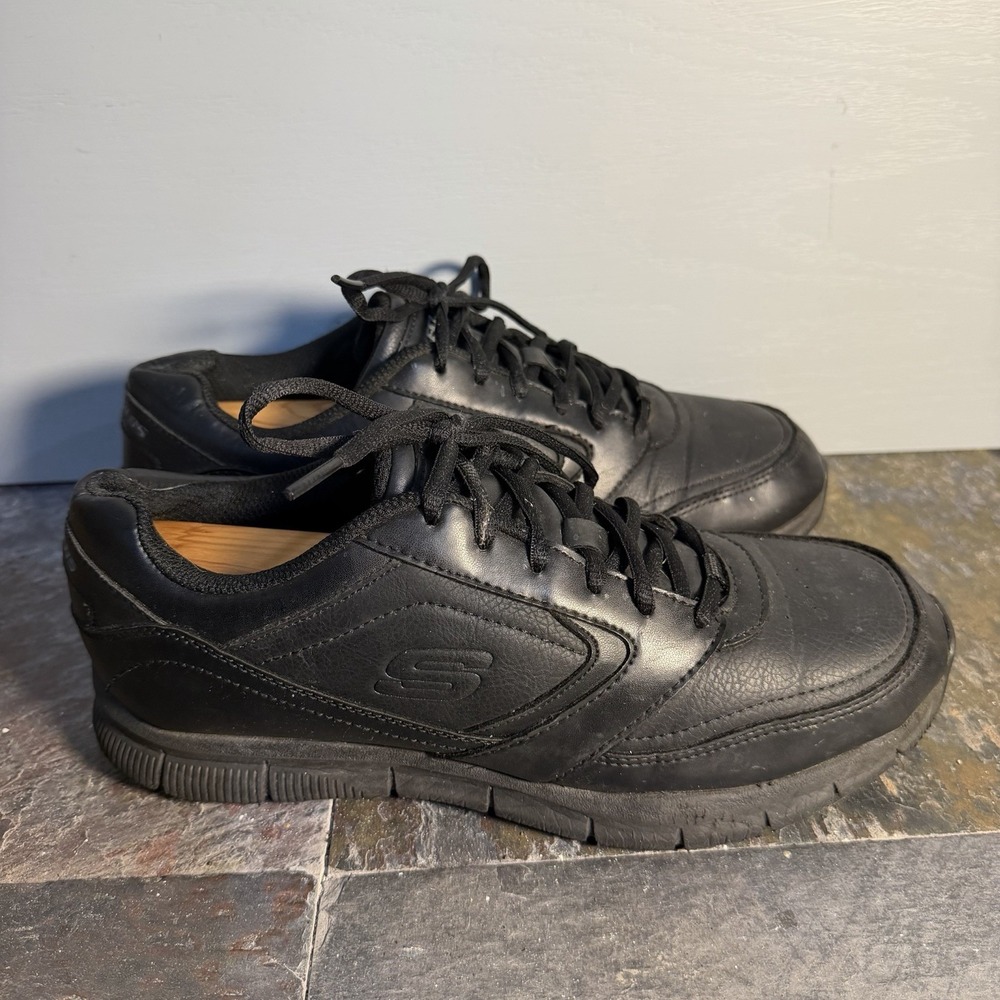 Skechers Men's Size 9 Nampa Slip-Resistant Soft Toe Work Shoe 77156 BLK